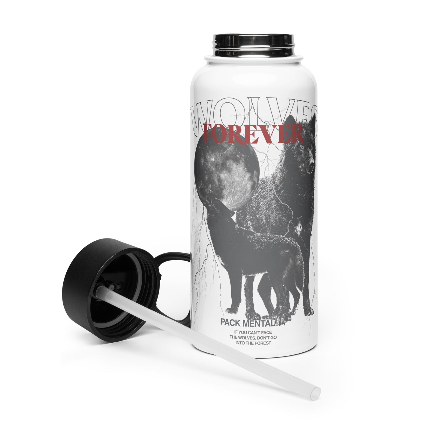 Stainless Steel Wolves Forever Water Bottle