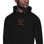 Black & Red Embroidered Logo Hoodie