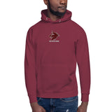 Maroon & White Embroidered Logo Hoodie