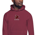 Maroon & White Embroidered Logo Hoodie