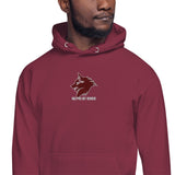Maroon & White Embroidered Logo Hoodie